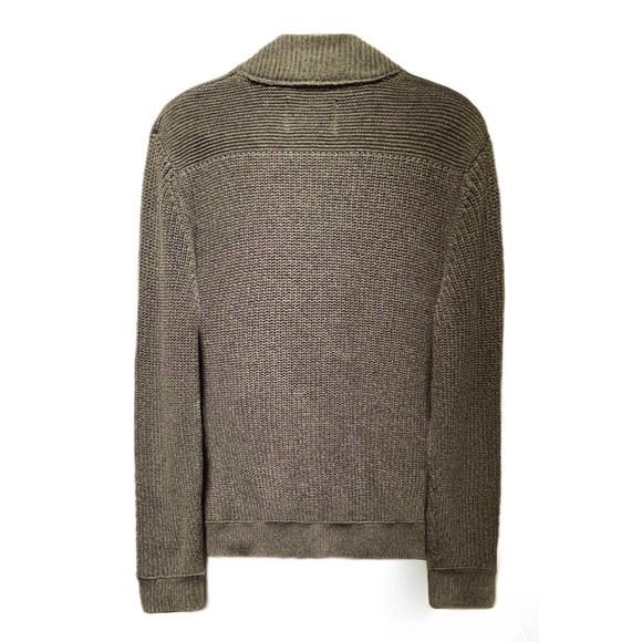 Eddie Bauer Forrest Green Knit Ribbed Full Zip Up Cardigan Sweater, Men’s Large - Picture 2 of 8